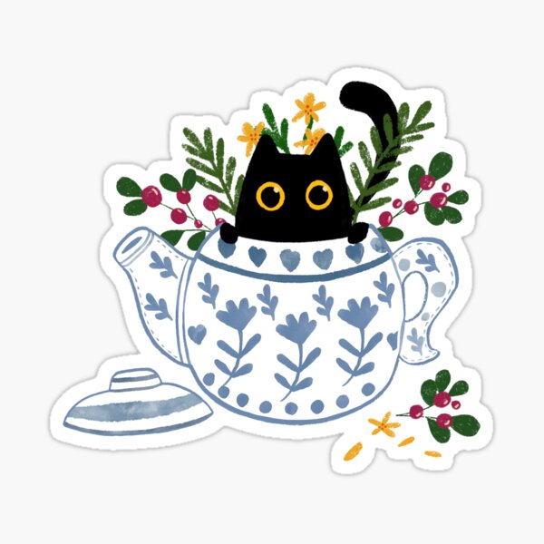 Item preview, Cat in Teapot  designed and sold by RosalieReeves.