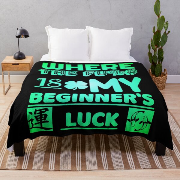 Item preview, funny text based design "Where The Fu%# Is My Beginner's Luck" green designed and sold by Design Repo.