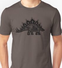 Stegosaurus Lace - Black / Grey Unisex T-Shirt