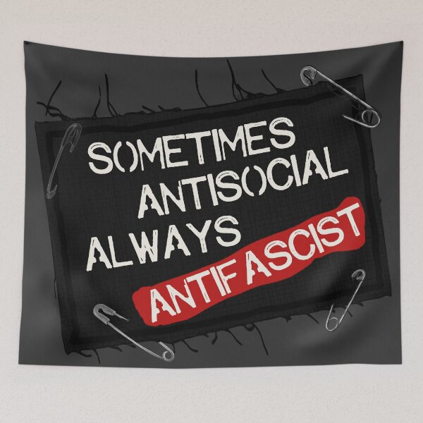 Item preview, Sometimes Antisocial Always Antifascist designed and sold by acquiesce13.