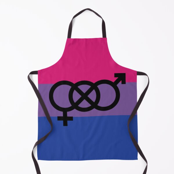 Item preview, bi, interlocking symbols over bisexual flag designed and sold by Skyler Orion X.