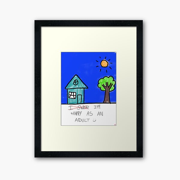 I swear i'm happy as an adult Framed Art Print