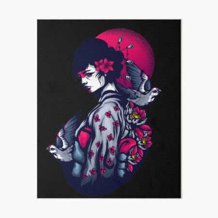 Wall Tattoo Asian Geisha with Teapot in Bright Robe Wall Decoration 