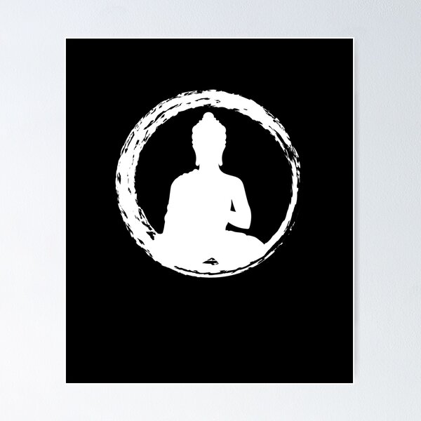 Buddha Quotes Art Print Black White Yin Yang Minimalist Poster Enso Circle  Canvas Painting Zen Wall