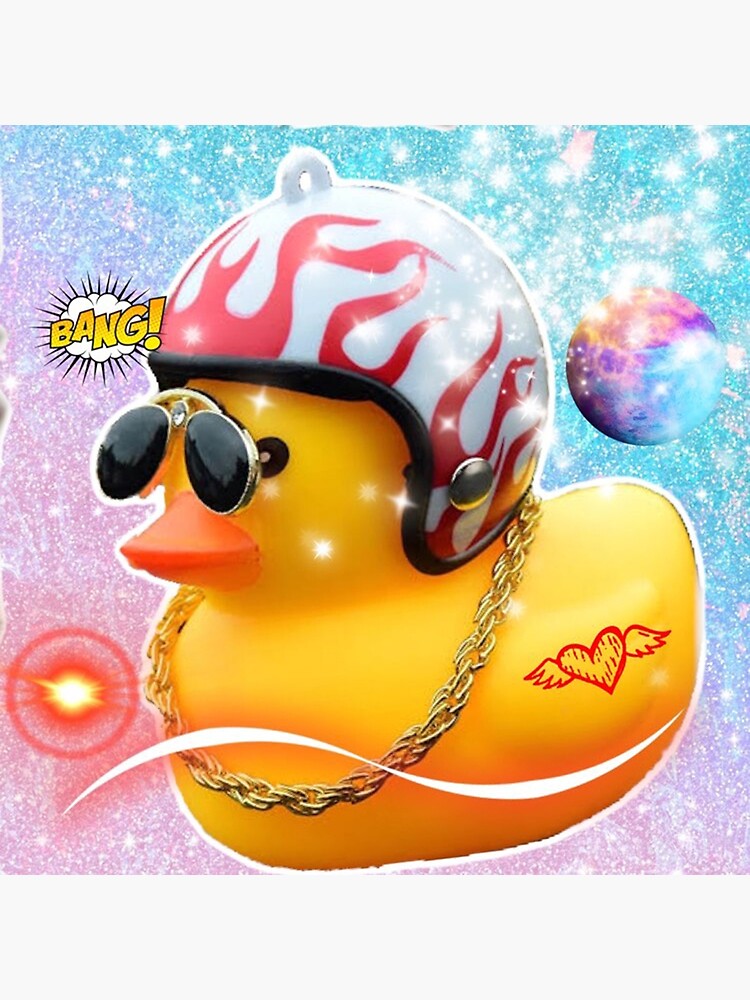 "63+ Rubber Duck With Motorcycle Helmet, Ducklings" Poster by FERACE