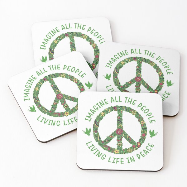 Item preview, Imagine All The People Living Life In Peace Motivation Quotes by John Lennon - Green designed and sold by CataRedBubble.