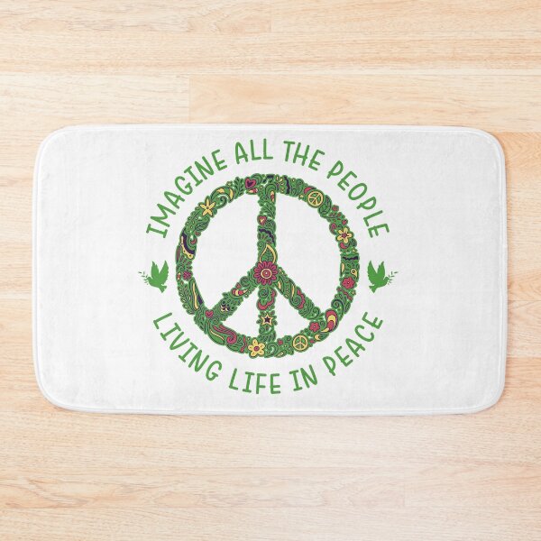 Item preview, Imagine All The People Living Life In Peace Motivation Quotes by John Lennon - Green designed and sold by CataRedBubble.