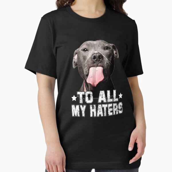 Vista previa del artículo con la obra «Para todos mis detractores Amante de los perros pitbull divertido, Pitbull divertido», diseñado y vendido por wowart4u.