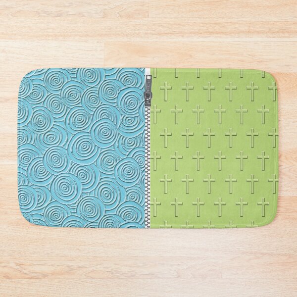 Item preview, Christian Cross Blue Green Pattern designed and sold by NoBonesLife.
