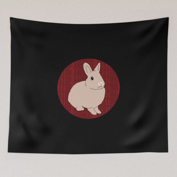 Item preview, Stop Animal Testing Rabbit Stencil designed and sold by RevolutionInPaint.