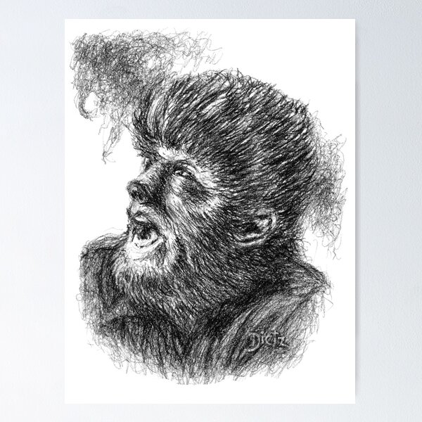 Item preview, Howling Mad Horror Sketch designed and sold by SketchyThingz.
