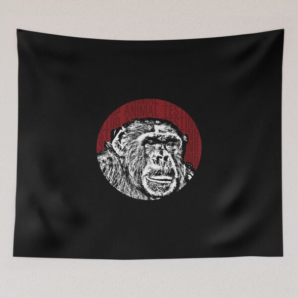 Item preview, Stop Animal Testing Monkey Stencil designed and sold by RevolutionInPaint.