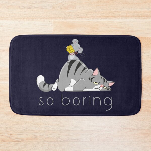 Item preview, So Boring Lazy Cat and Mouse Eating Cheese designed and sold by BeeZBeez.