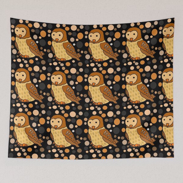 Item preview, Funny Barn Owl and Circle Pattern Art designed and sold by Nature's Fancy.