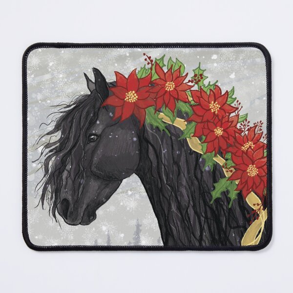 Item preview, Poinsettia Black Stallion Horse designed and sold by tinaschofield.