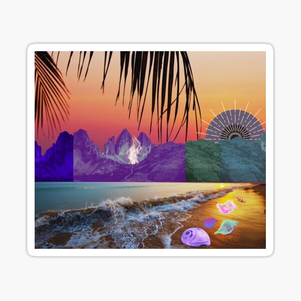Relaxing on seashell beach Sticker
