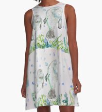 Mother Manatee and baby by Liz H Lovell A-Line Dress