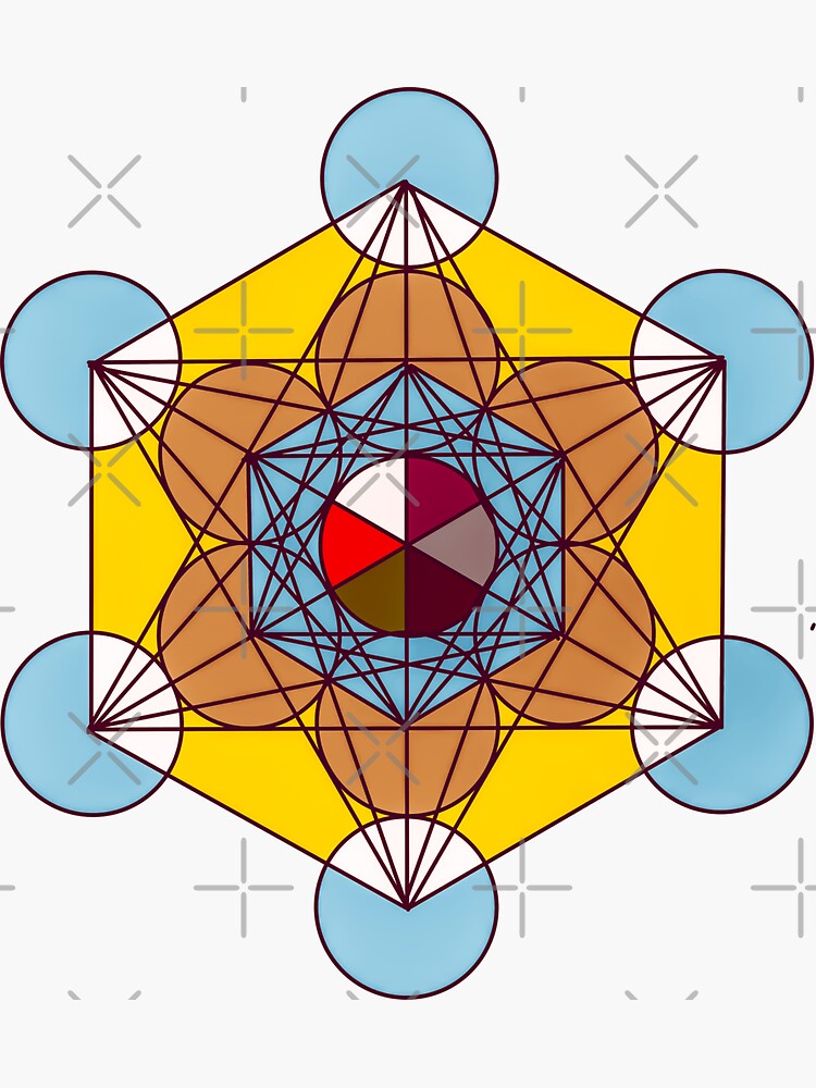 "Metatron cube" Sticker for Sale by Tech369 Redbubble