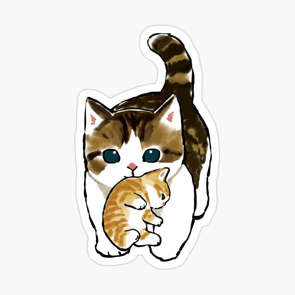 Mofu Sand Cute Cat Drawing Cat Mom Carrying Her Baby Kitten In Her Mouth Mofu Sand Cute Cat Drawing Cat Mom Carrying Her Baby Kitten In Her Mouth