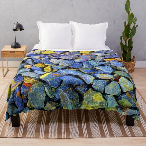 Item preview, Gray, Blue and Yellowed Stones Pattern designed and sold by CherryDamzel.