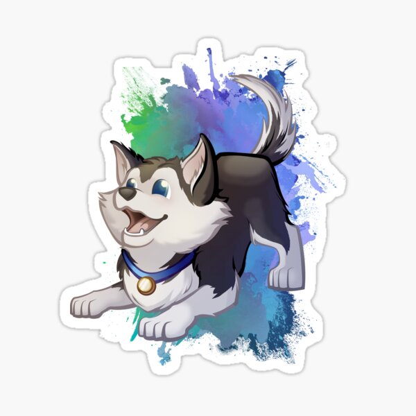 Siberian Husky Dog w Job - The Master Escape Artist (Black) Sticker