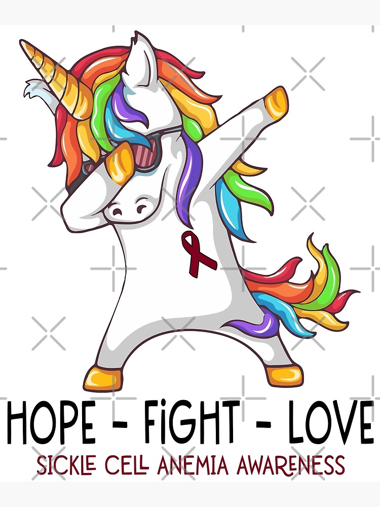 Hope Fight Love Sickle Cell Anemia Awareness Poster By Brad Fi Redbubble