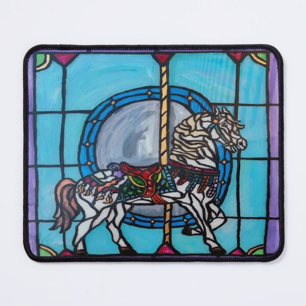 Item preview, Stained Glass Carousel Horse designed and sold by Deborah Camp.