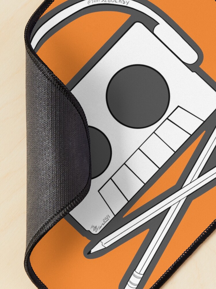 Alternate view of X Marks The Beats - Cassette Skull and pencil cross bones orange Mouse Pad