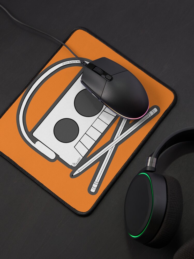 Alternate view of X Marks The Beats - Cassette Skull and pencil cross bones orange Mouse Pad
