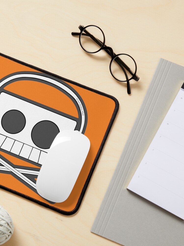 Alternate view of X Marks The Beats - Cassette Skull and pencil cross bones orange Mouse Pad