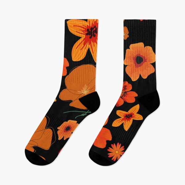 Item preview, Orange California Poppy Thunbergia Flower Pattern designed and sold by ModkMerch.