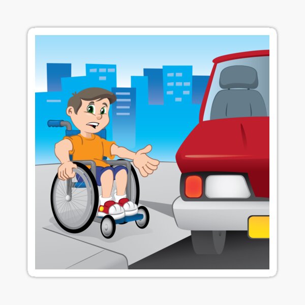 Pegatina «Niño en silla de ruedas luchando por moverse porque el coche estacionado frente a la rampa para discapacitados. Ideal para materiales educativos e institucionales» de LucianoCosmo | Redbubble Pegatina «Niño en silla de ruedas luchando por moverse porque el coche estacionado frente a la rampa para discapacitados. Ideal para materiales educativos e institucionales» de LucianoCosmo | Redbubble