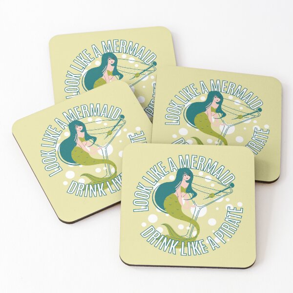 Item preview, Look Like a Mermaid Drink Like a Pirate Green Emblem // Mythical Creature Bubbly  designed and sold by FartingUnicorn.