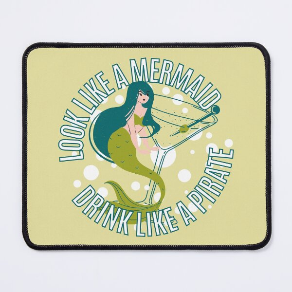 Item preview, Look Like a Mermaid Drink Like a Pirate Green Emblem // Mythical Creature Bubbly designed and sold by FartingUnicorn.
