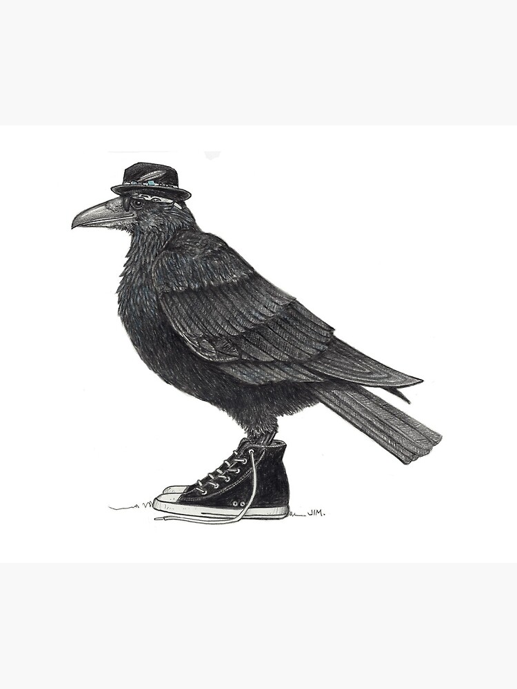 Thumbnail 5 of 5, Mouse Pad, Cody Blackbird in high tops designed and sold by JimsBirds.