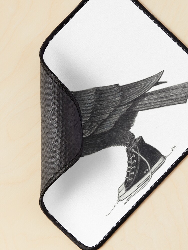 Thumbnail 2 of 5, Mouse Pad, Cody Blackbird in high tops designed and sold by JimsBirds.