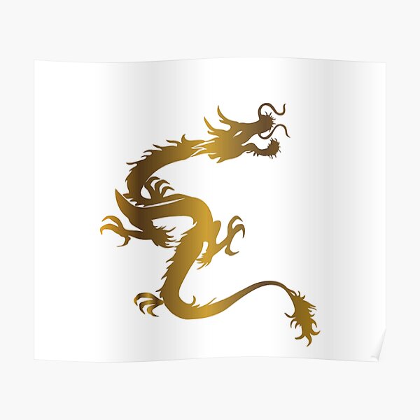 Poster Goldener Drache Redbubble