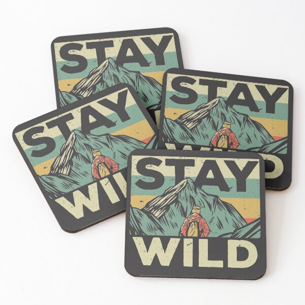 Item preview, Stay Wild // Retro Mountain Hiker designed and sold by SLAG-Creative.
