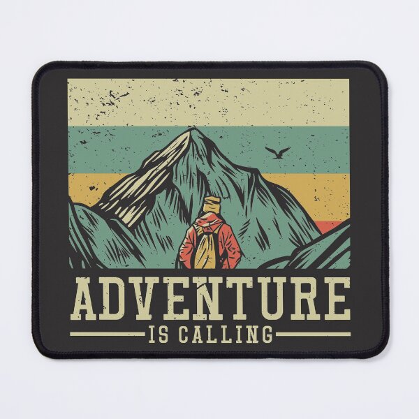 Item preview, Adventure Is Calling // Retro Mountain Hiker designed and sold by SLAG-Creative.