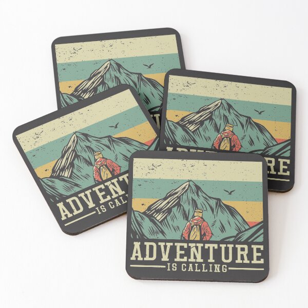 Item preview, Adventure Is Calling // Retro Mountain Hiker designed and sold by SLAG-Creative.