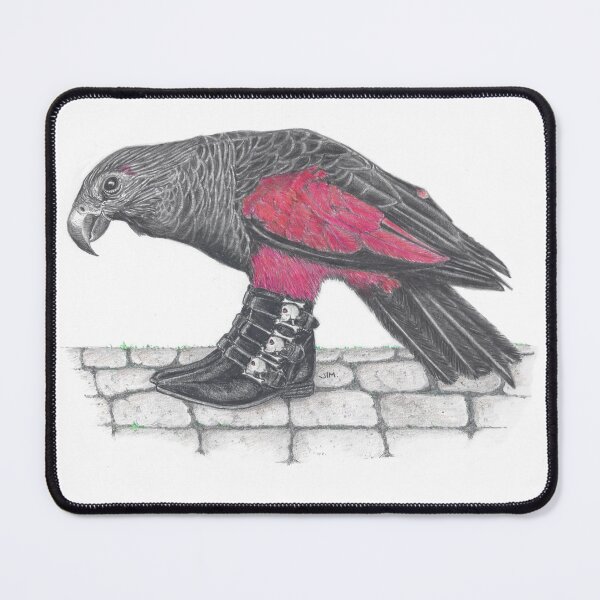 Item preview, Dracula parrot in skull buckle boots designed and sold by JimsBirds.