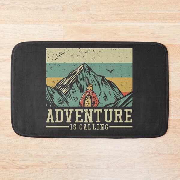 Item preview, Adventure Is Calling // Retro Mountain Hiker designed and sold by SLAG-Creative.