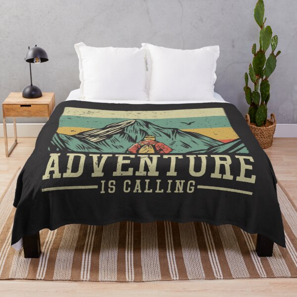 Item preview, Adventure Is Calling // Retro Mountain Hiker designed and sold by SLAG-Creative.