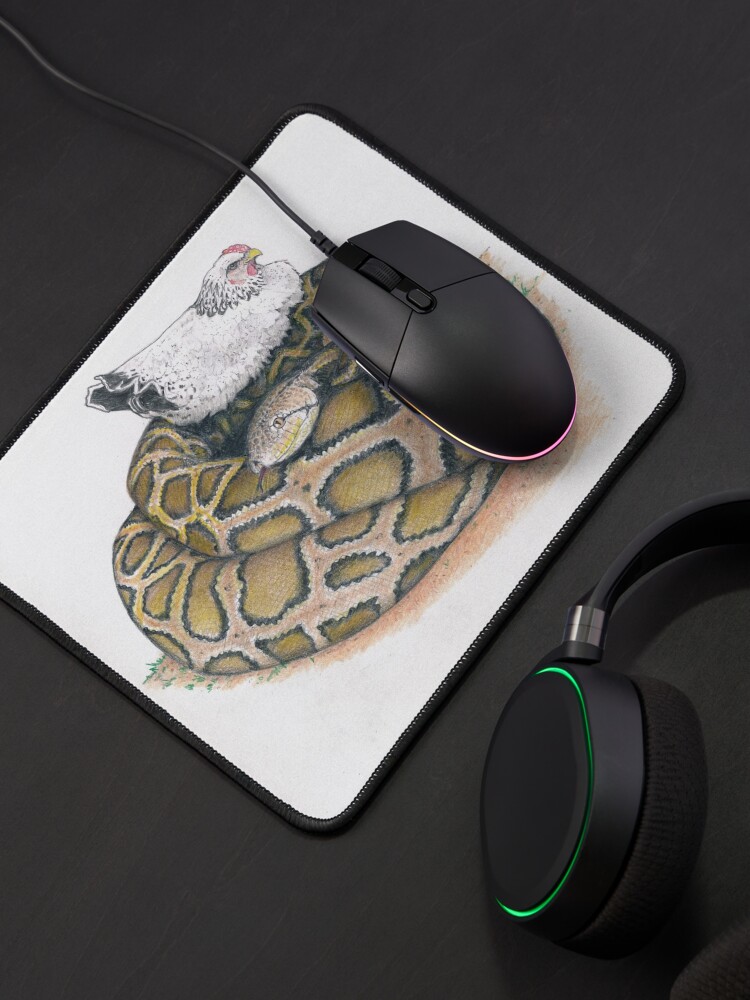 Thumbnail 4 of 5, Mouse Pad, chicken on a python designed and sold by JimsBirds.