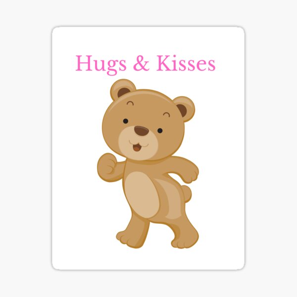 Hugs And Kisses Bear Sticker By Productfriendly Redbubble