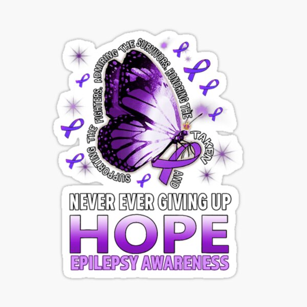 Epilepsy Awareness Purple Ribbon' Sticker