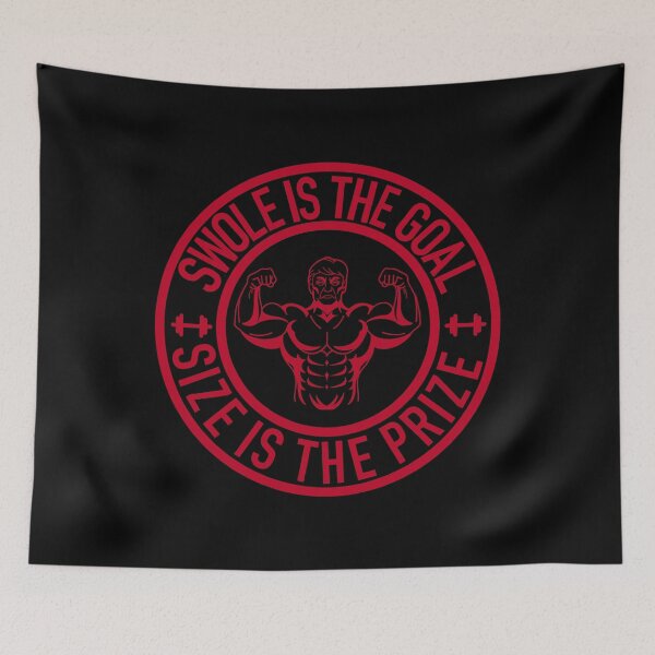 Item preview, Swole Is the Goal Size is the Prize Gym Workout Bodybuilding (Red) designed and sold by Gsallicat.