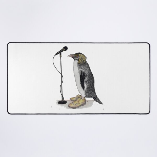 Item preview, Penguin in gold wingtips with microphone designed and sold by JimsBirds.