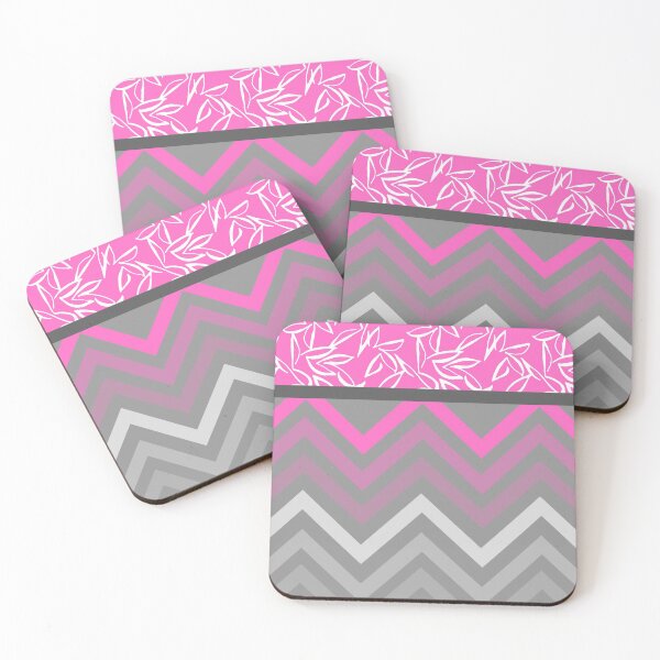 Item preview, Pink and Grey Zigzag and Leaves designed and sold by JazzPWall.
