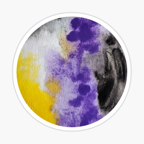 Nonbinary Pride Flag Moon Sticker
